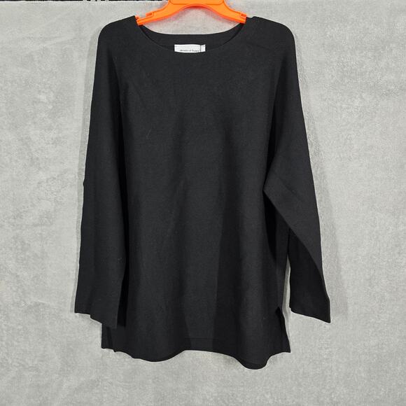 Ministry of Supply Black 3D Print Knit Slouchy Sweater Size...